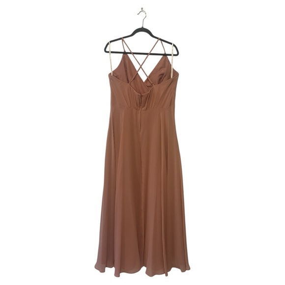 David's Bridal Pink A-line Halter Dress  Sz 14 - Picture 4 of 5